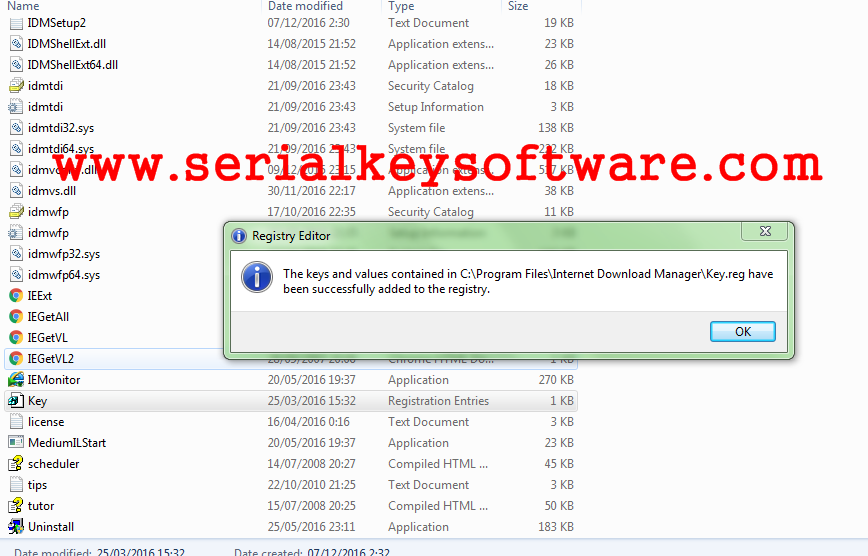 Serial number of download manager